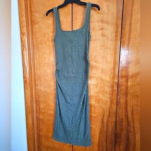 Old Navy Maternity Ribbed Midi Bodycon Dress in Olive Green size Small